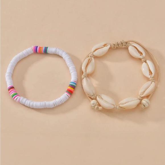 Bohemian 2pcs Set Shell Decor Anklet - Picture 2 of 2